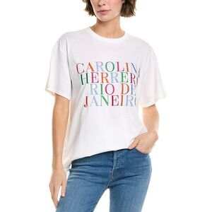 Carolina Herrera Womens Threadwork T-Shirt, White